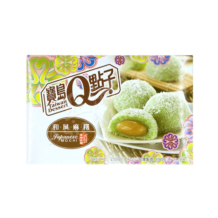 TAIWAN DESSERT - Japanese Mochi (Coconut Pandan Flavour) 210g 寶島Q點子香椰香葉糯米糍