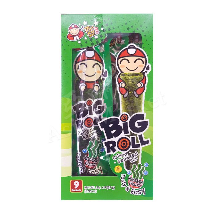 TAOKAENOI  Big Roll, Grilled Seaweed Roll (Classic Flavour) 3g (x9roll) 小老闆紫菜卷 原味