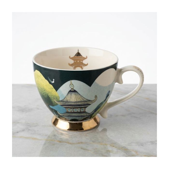 Candlelight Footed Cup Bukhara with Gold Foot The Silk Road Collection 