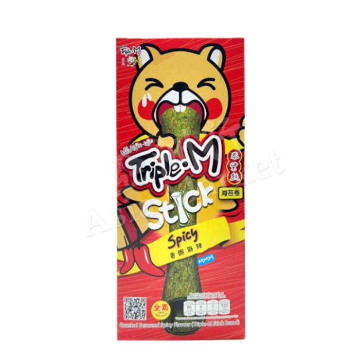 Triple M  Roasted Seaweed Roll Stick Spicy Flavour 27g 