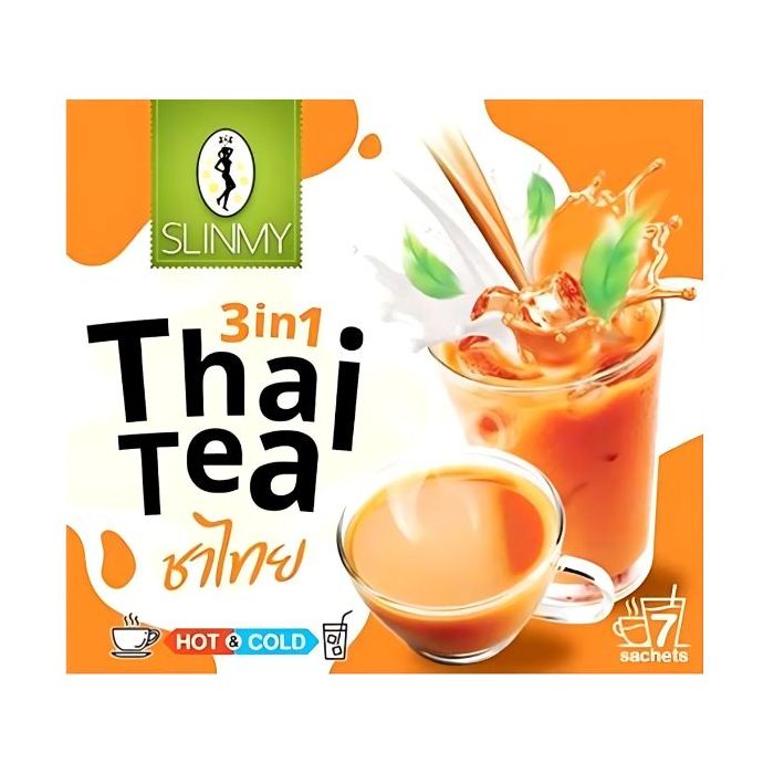 SLINMY 3-in-1 Instant Thai Tea Mix Hot & Cold (7 sachets) 210g 