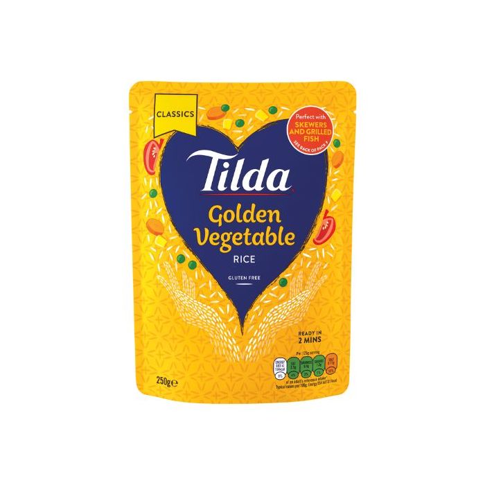 Tilda Golden Vegetable Microwave Rice 250g 
