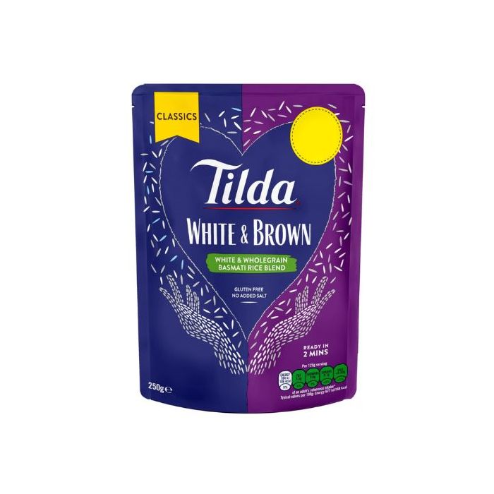 Tilda White Brown Basmati Microwave Rice 250g 