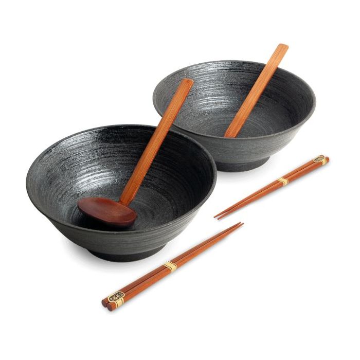 EMRO Ramen Bowl Set Uzu Black Ã˜22 cm | H9 cm - 2 pers - 6050127 
