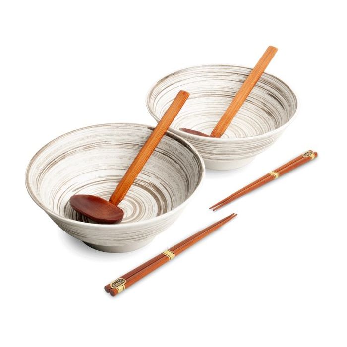 EMRO Ramen Bowl Set Uzu White Ã˜22 cm | H9 cm - 2 pers - 6050126 