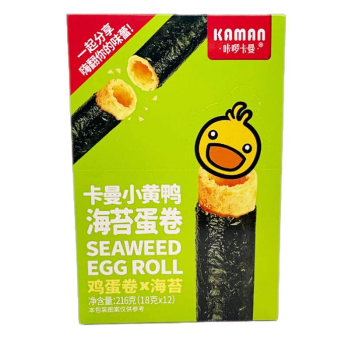 KAMAN  Seaweed Egg Rolls 216g 咔囉卡曼小黄鸭海苔蛋卷