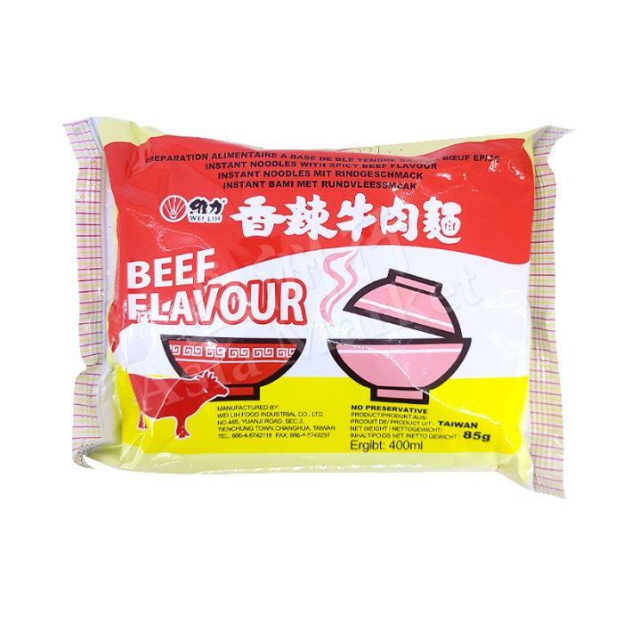WEI LIH Instant Noodle With Spicy Beef Flavour 85g 維力香辣牛肉面