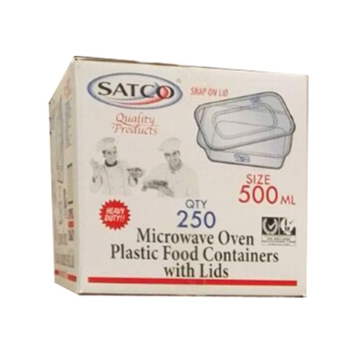 SATCO 1000 Microwave Plastic Food Container with Lids 1000pc x 1 新 特级膠合連蓋