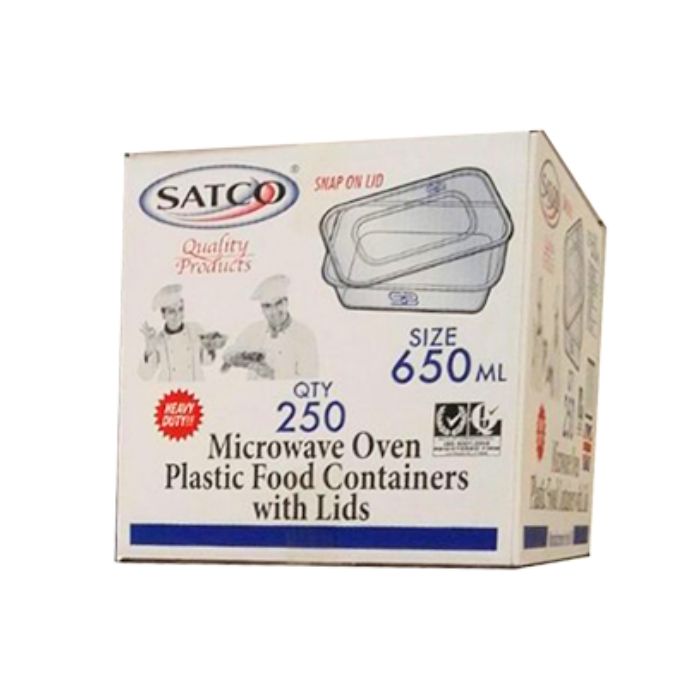 SATCO C650 Microwave Plastic Food Container with Lids 250pc x 1 特级膠合連蓋