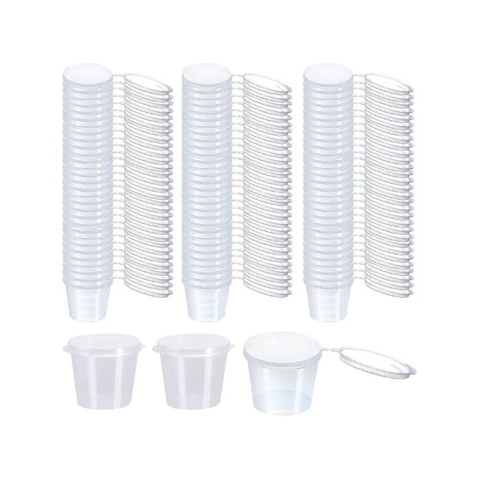  1oz Plastic Sauce Pot with Lid 500pc x 1 透明汁杯