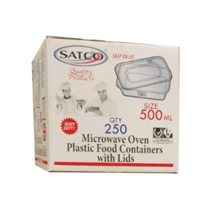 SATCO C500 Microwave Plastic Food Container with Lids  250pc x 1 特级膠合連蓋中