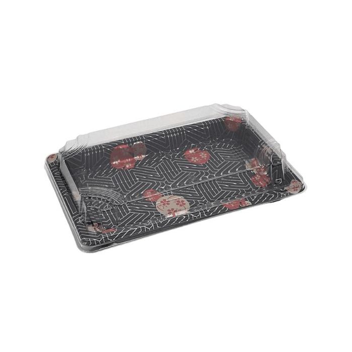  1.5 Sakura Sushi Tray & Lid 216x136 500pc x 1 (Same size = ST-5) 櫻花壽司托盤及蓋子