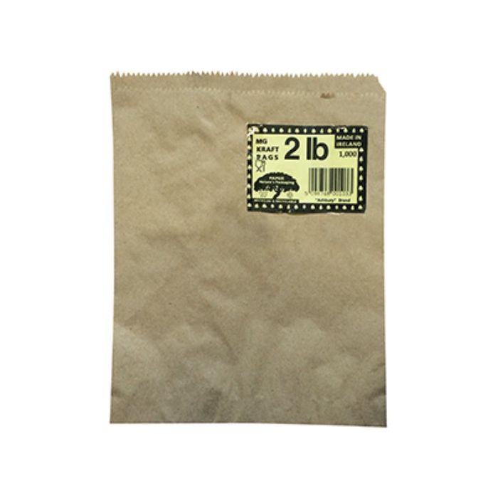 ASHBURY MG Kraft Bags 2lb (Yellow Sticker) 7x9.5 1000pc x 1 磅薄紙袋 " 2lb  "