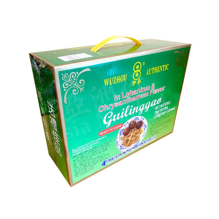 WUZHOU DOUBLE COINS  Guilinggao, Chinese Herbal Jelly (Lohankuo & Chrysanthemum Flavour) (250g x 12Cans) 3kg 