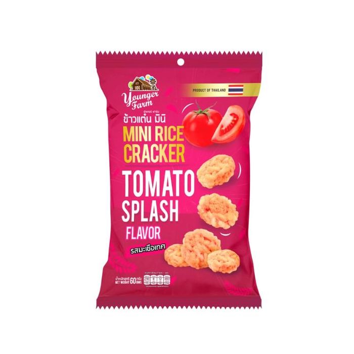 Younger Farm Mini Rice Cracker Tomato Splash Flavour 60g 泰青農場迷你米餅 (番茄味)