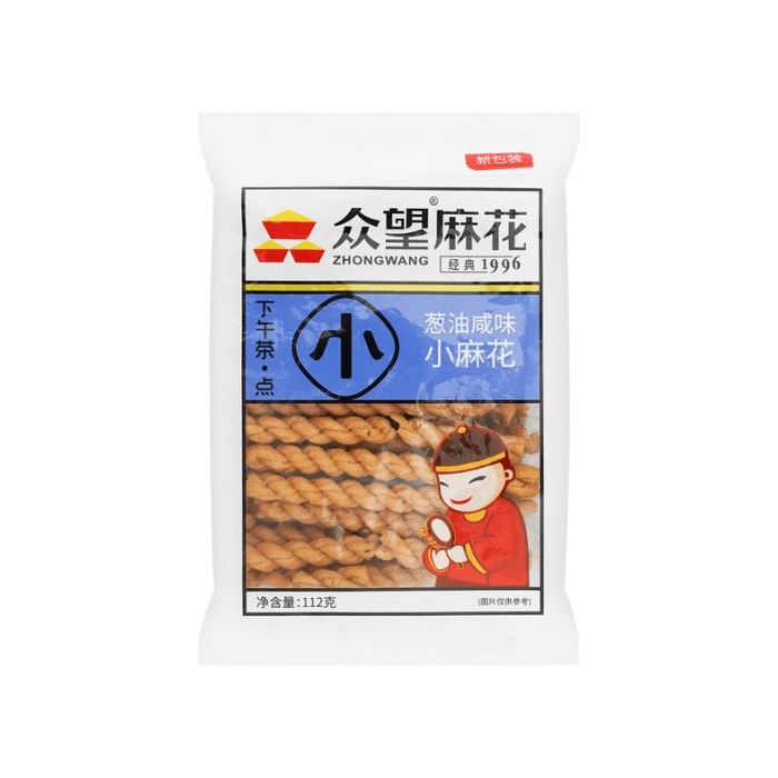 ZHONGWANG Fried Dough Twist Salty Shallot Flavour 130g 眾望蔥油小麻花