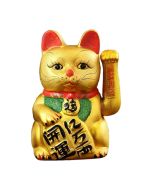 11 Inch Fortune Cat  (Maneki Neko) (Gold) 陶瓷搖手招財貓