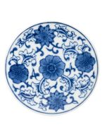 Candlelight Round Coaster Floral - Blue/White 4"  