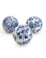 Candlelight Sumatra Blue & White Assorted Large Decorative Ball 10cm (Pack of 3) 