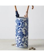 Candlelight 45cm Cylinder Case Blue/White Floral Site