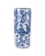 Candlelight 45cm Cylinder Case Blue/White Floral Site 