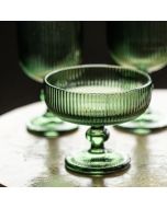 Candlelight 10cm Ridged Coupe Champagne Glass Green 