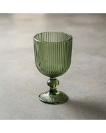 Candlelight 14cm Ridged White Wine Glass Green