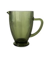 Candlelight 20cm Ridged Glass Jug Green 