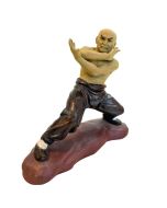 Vintage Shiwan Kung Fu Shaolin Ceramic Martial Art Statue (15cm high) 