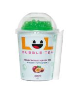 LOL BUBBLE TEA Passion Fruit Green Tea with Blueberry flavour Popping Boba 275ml 百香果綠茶&藍莓爆爆珠
