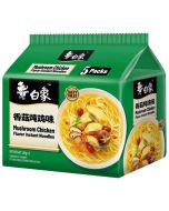 BAIXIANG Tasty Treat Mushroom Chicken Flavor Instant Noodles 104g (Pack of 5) 白象味鲜美经典香菇炖鸡味面（五连包）