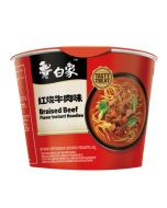 BAIXIANG Tasty Treat Braised Beef Flavor Instant Noodles (Bowl) 107g 白象味鮮美經典紅燒牛肉口味麵（桶裝）