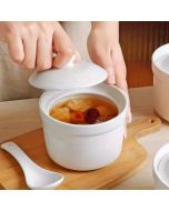 White Ceramic Steam Soup Crock 