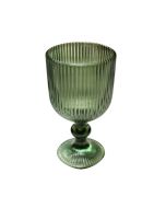 Candlelight 14cm Ridged White Wine Glass Green 