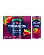  [PACK OF 6] SAN PELLEGRINO - Melograna and Arancia Pomegranate & Orange Can 330 ml (DRS) 番石榴橙味碳酸飲料