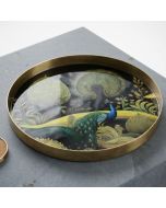 Candlelight 32cm Round Metal Tray Bukhara the Silk Road Collection