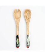 Candlelight Mango Wood Spoon & Fork Chillies Enamel