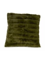 Candlelight Square Cushion - Faux Fur Olive Green 45x45cm  