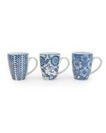 Candlelight Sumatra Blue & White Assorted Mug Pack of 3 