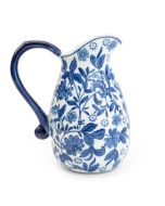 Candlelight Sumatra Blue & White Large Ceramic Jug 9" 