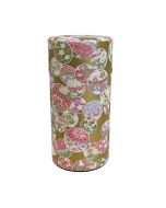 Japanese Matsuri Pink Gold Washi Paper Wrapped Tea Canister (L) - Japanese Chazutsu 