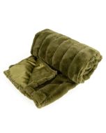 Candlelight Throw - Faux Fur Olive Green 140x170cm 