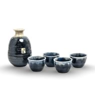 EDO JAPAN Japanese Sake Set 5pcs Blue and White Art No.604015 清酒套盒