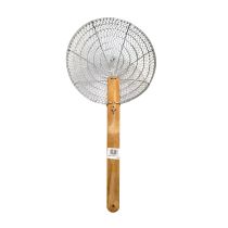 7" Round Bamboo Handled Coarse Skimmer