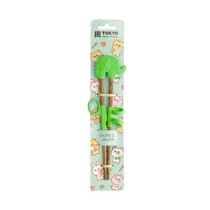 TOKYO DESIGN STUDIO Green Elephant Kids Chopsticks with Helper 