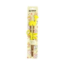 TOKYO DESIGN STUDIO Yellow Giraffe Kids Chopsticks with Helper 