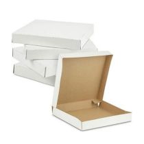 FRESHLYBAKED 14" White Corrugated Pizza Box 100pc x 1 14" 白色瓦楞披薩盒
