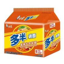 [PACK OF 5]  BAIXIANG  Spicy Beef Soup Flavor Noodles (5 packs) 555g 白象多半袋香辣牛肉麵五連包