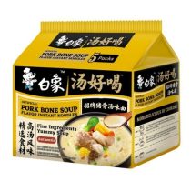 BAIXIANG Pork Bone Soup Tonkatsu Flavour Noodles 565g (Pack of 5) 白象招牌豬骨湯麵五連包