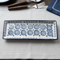 Candlelight 33.5cm Rectangular Plate - Blue/White